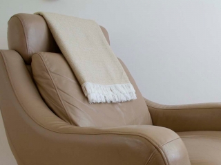 Knott Cottage self catering, Isle of Skye, chair, blanket